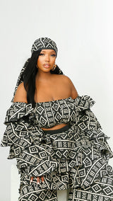 Ashanti African Print Set *Black & White (3-Piece Set)