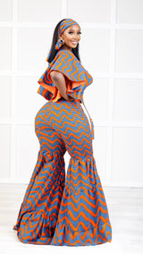 Ziva African Print Flare Set
