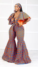 Ziva African Print Flare Set