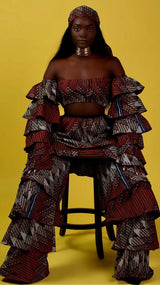 Ashanti African Print Set *Brown (3-Piece Set)