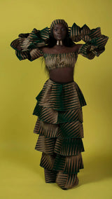 Ashanti African Print Set *Green (3 Piece Set)