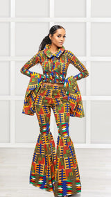 Aba African Print Flare Set
