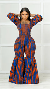 Dayo African Print Bell Bottom Jumpsuit