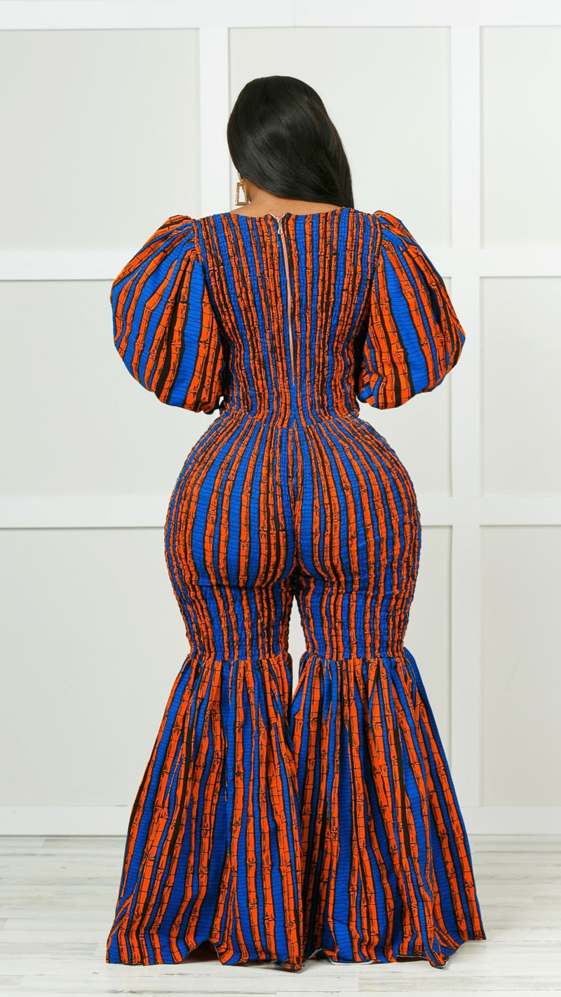 Dayo African Print Bell Bottom Jumpsuit