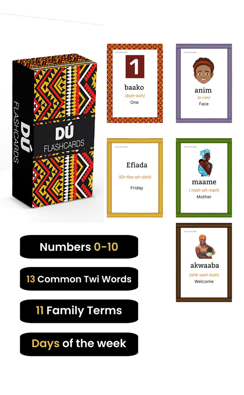 Ghana Twi /African Learning PHYSICAL Flashcards for Beginners, Kids & Adults (PHYSICAL CARDS)