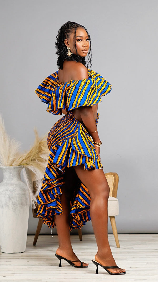 Chichi African Print 2-Piece Ruffle Skirt Set