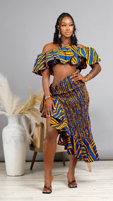 Chichi African Print 2-Piece Ruffle Skirt Set