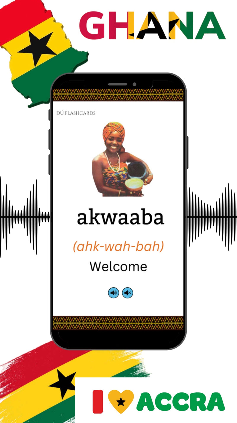 Twi Ghana /African Language Learning DIGITAL Flashcards for Beginners, Kids & Adults (DIGITAL VERSION)