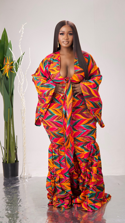 Zera African Print Flare Set *Multi