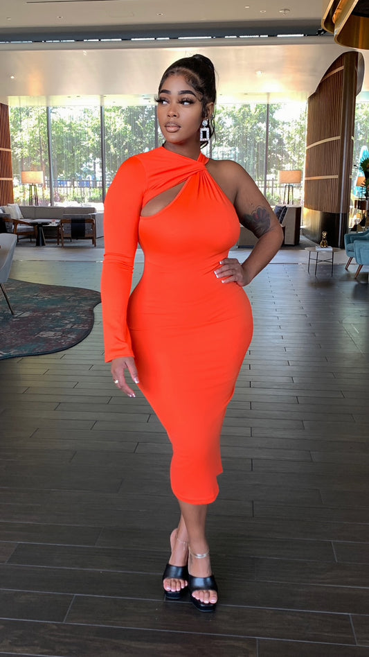 Zara One Shoulder Midi Dress