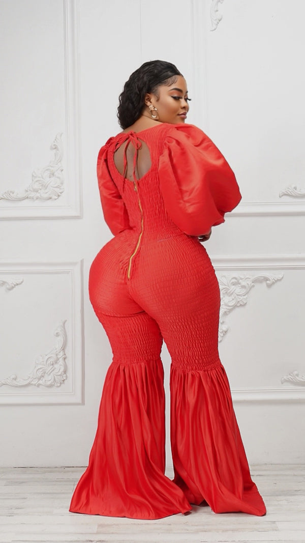 Baali Silk Bell Bottom Jumpsuit