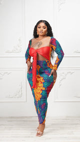 Kamara African Print Cutout Dress