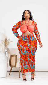 Kamara African Print Cutout Dress