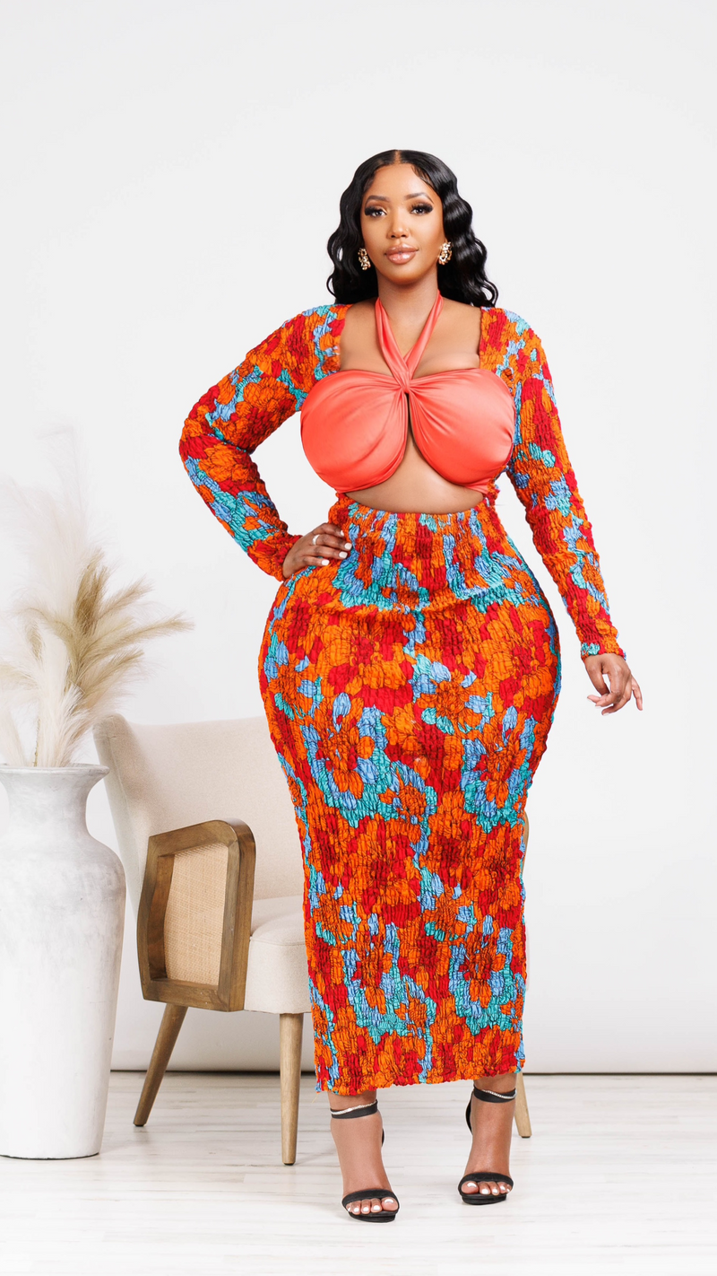 Kamara African Print Cutout Dress
