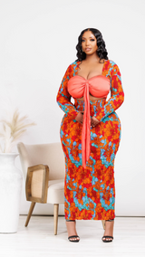 Kamara African Print Cutout Dress