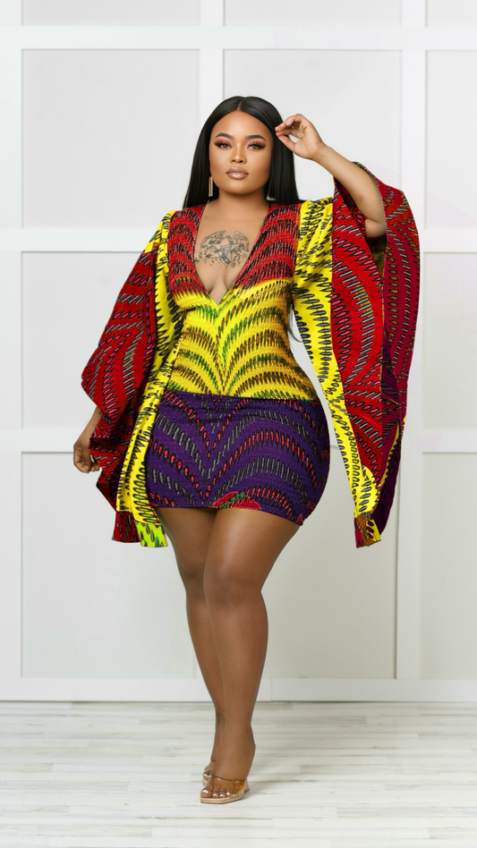 Adjwoa African Print Mini Dress