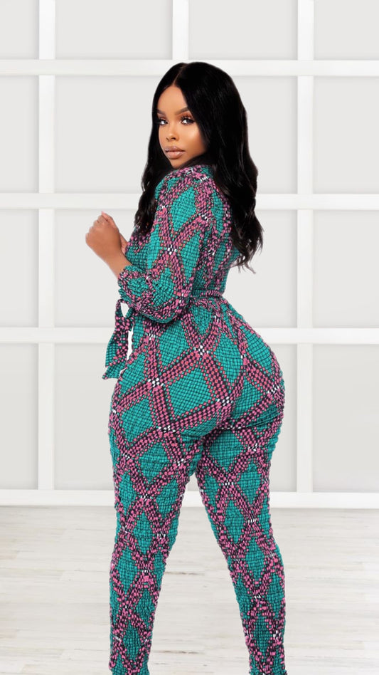 Sikitu African Print Jumpsuit