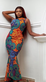 Thema African Print Maxi Dress