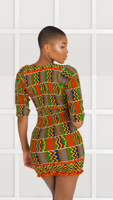 Adana Kente African Print Mini Dress