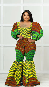 Bia African Print Bell Bottom Jumpsuit