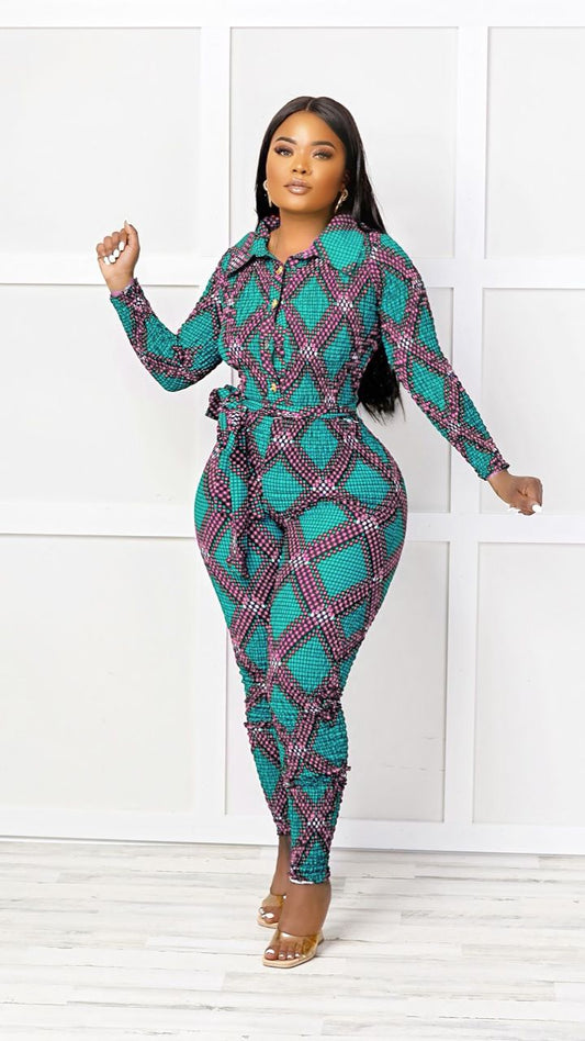 Amanda African Print Jumpsuit