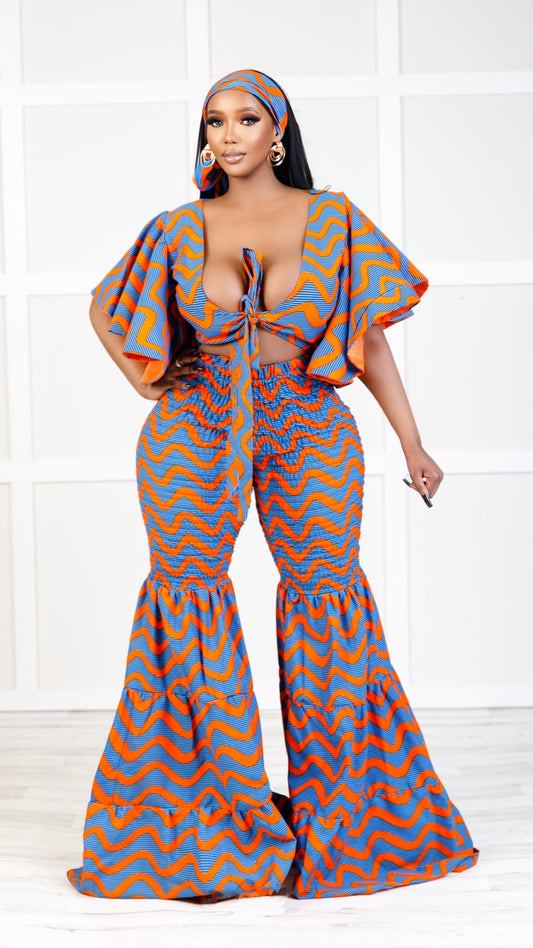 Ziva African Print Flare Set