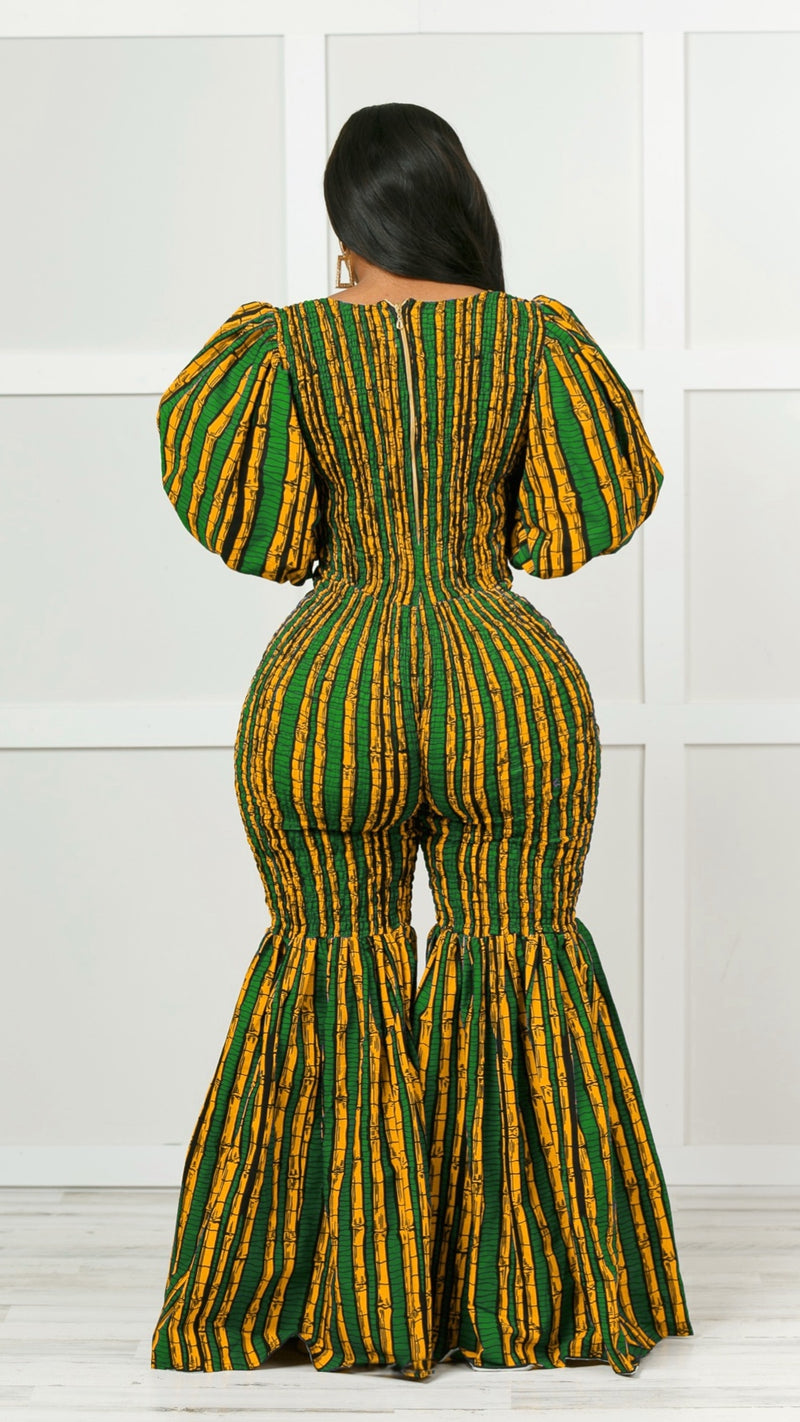 Kimmy African Print Bell Bottom Jumpsuit