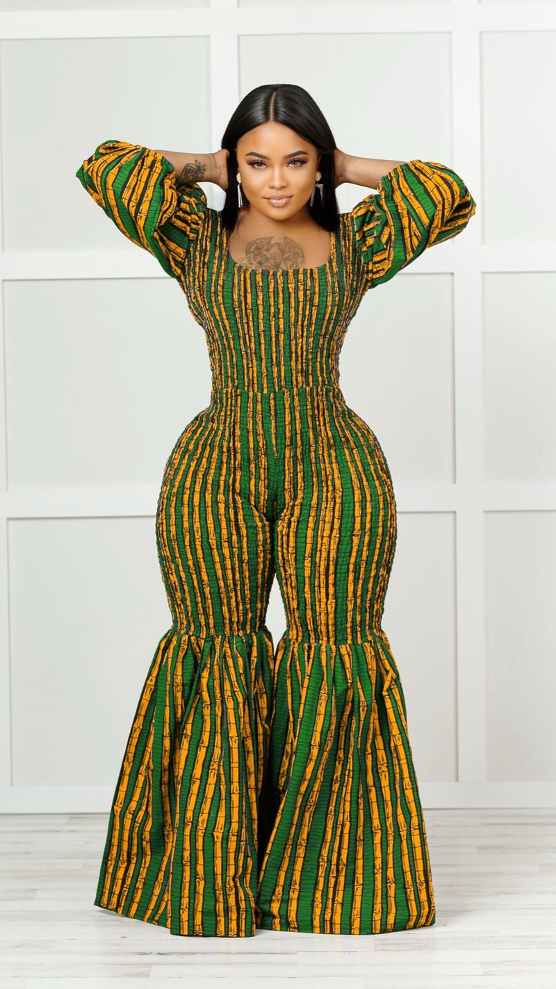 Kimmy African Print Bell Bottom Jumpsuit