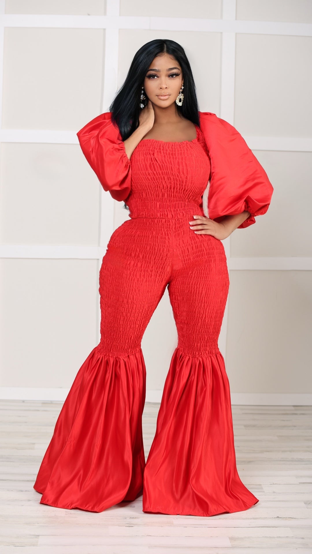 Baali Silk Bell Bottom Jumpsuit EzClothin