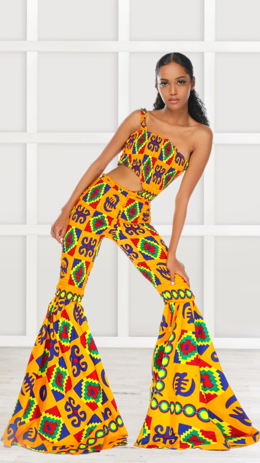 Ashtai Kente African Print Jumpsuit