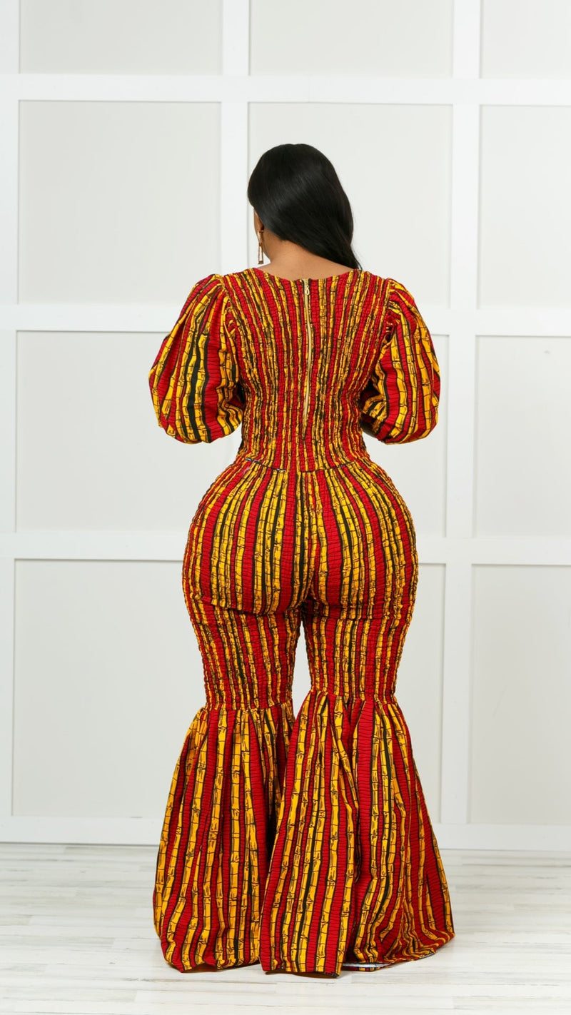 Ayesha African Print Bell Bottom Jumpsuit