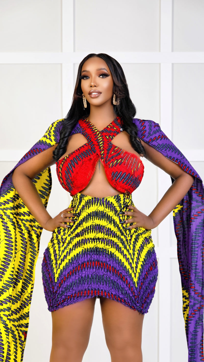 Imani African Print Mini Dress
