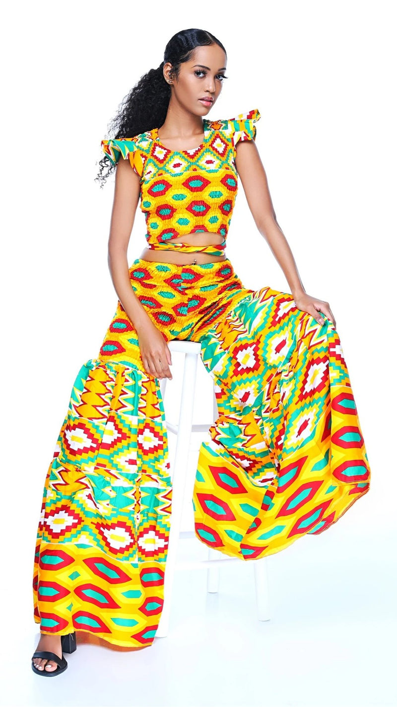 Enilola Kente African Print Pant Set
