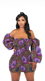 Sasha African Print Mini Dress