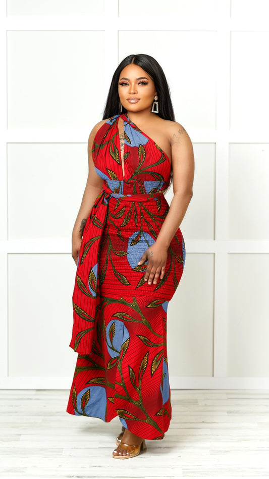 Linda Infinity African Print Maxi Dress