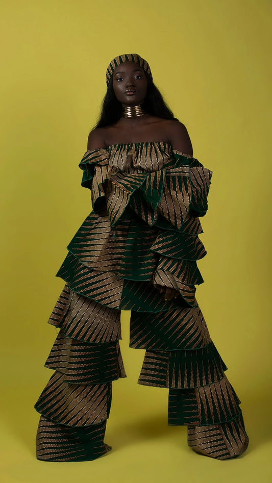 Ashanti African Print Set *Green (3 Piece Set)