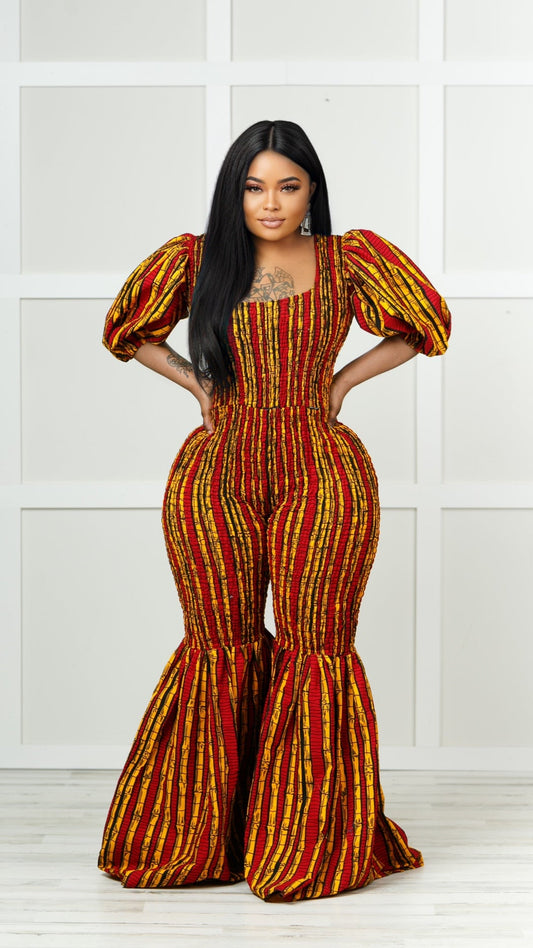 Ayesha African Print Bell Bottom Jumpsuit