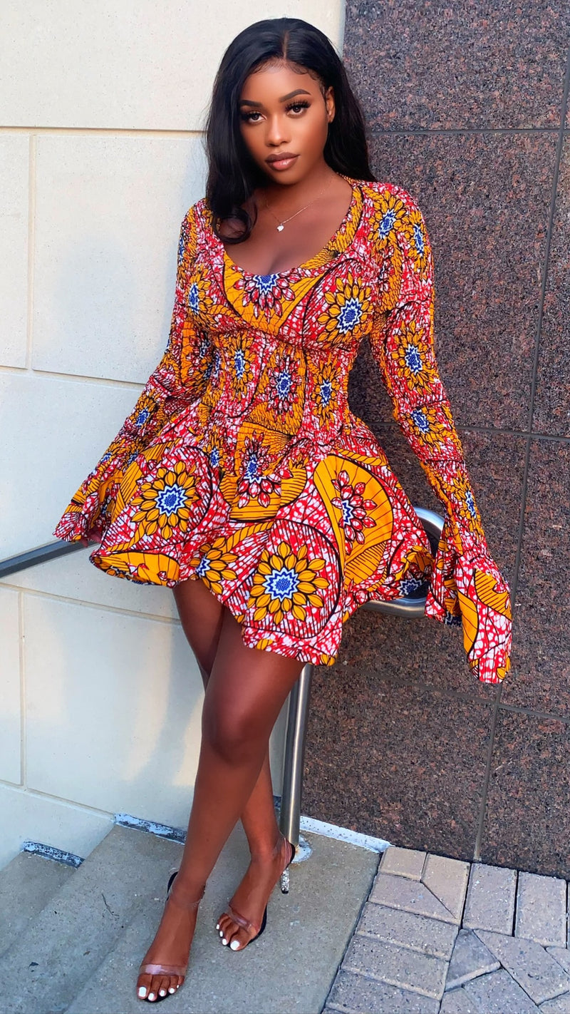 YaaYaa African Print Mini Dress