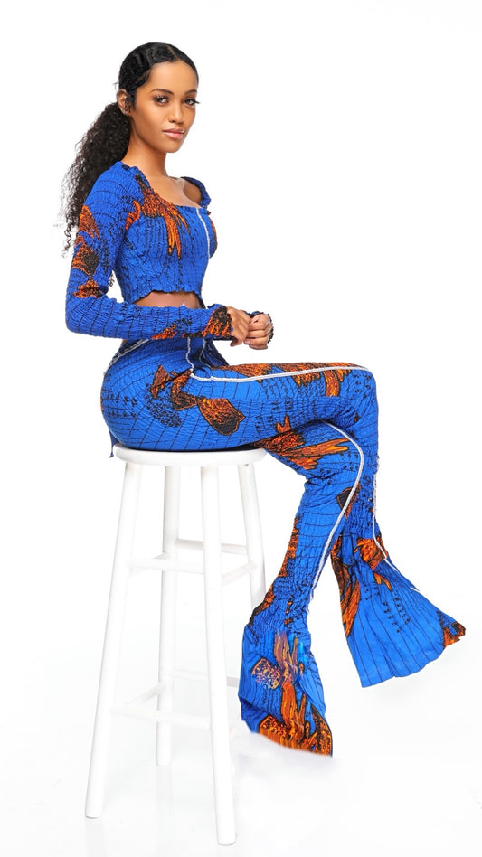 Oyibo African Print Reflective 2-Piece Set