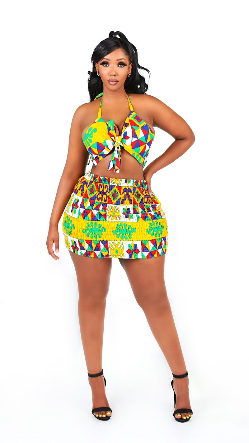 Nana Akua Kente African Print Skirt Set