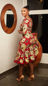 Estella African Print Maxi Dress
