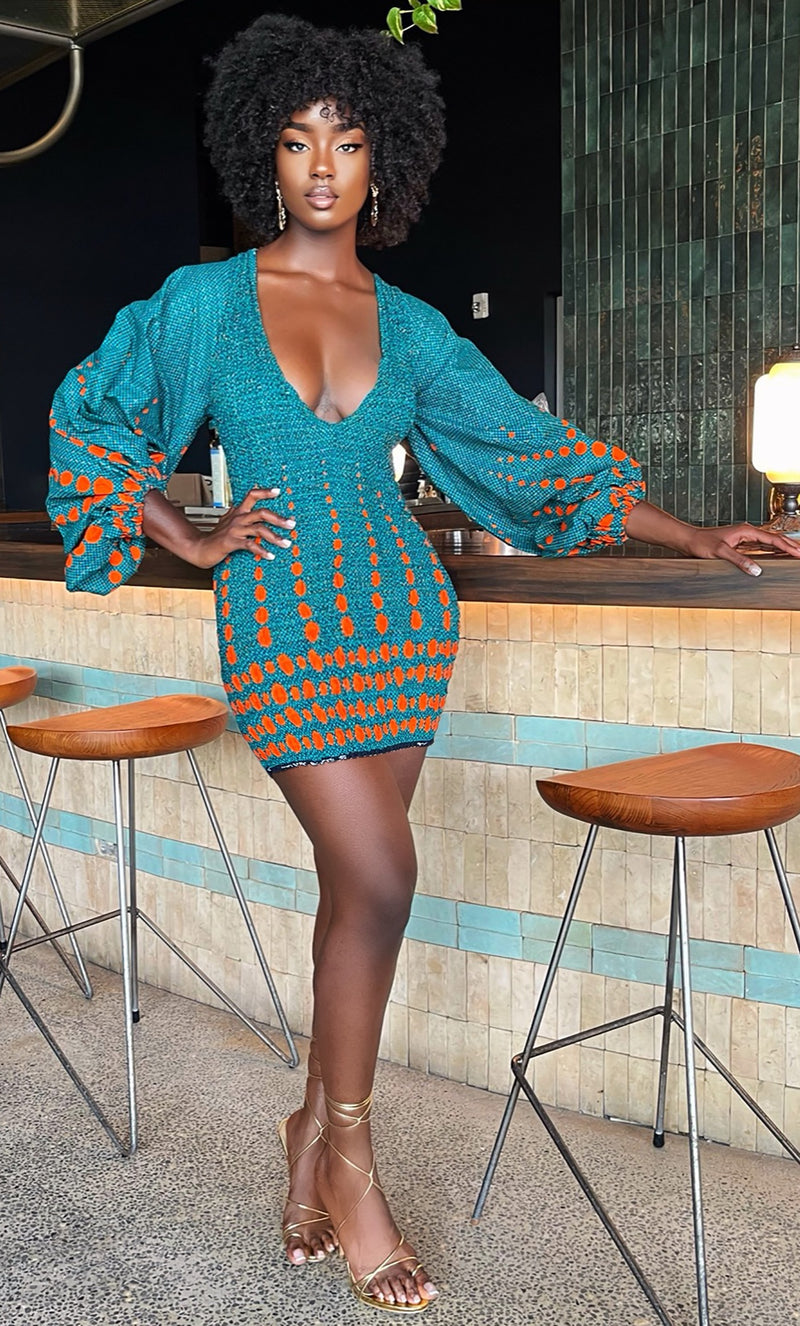 Rema African Print Mini Dress