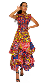 Belinda African Print Midi Dress