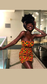 Amadi Kente African Print Tube Dress