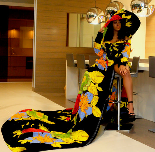 Kumah African Print Dress W Hat