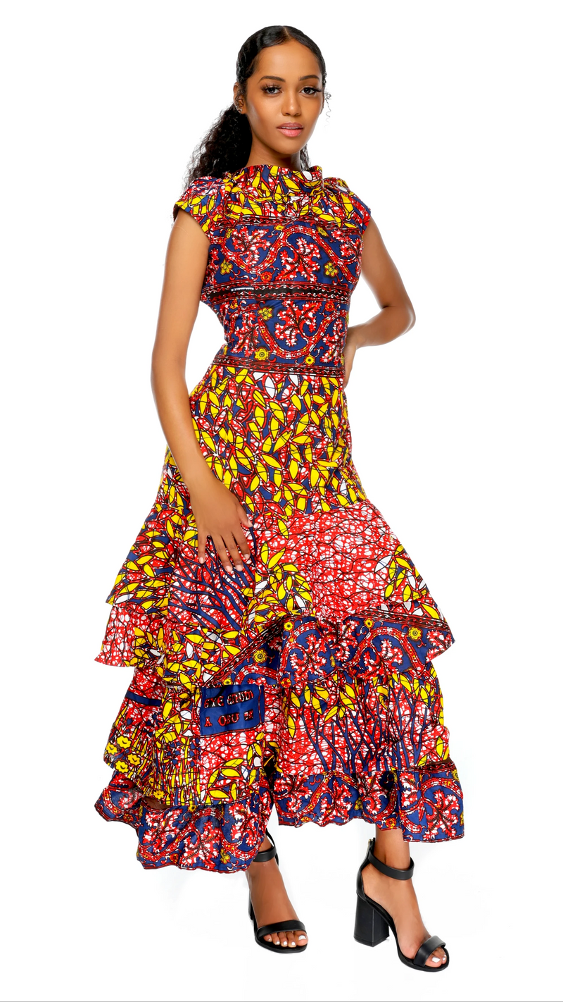 Belinda African Print Midi Dress