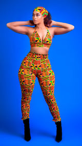 Kabibi Kente African Print Pant Set (3 Piece Set)