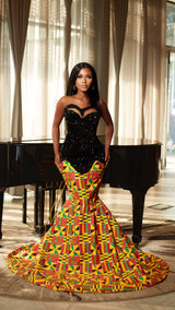Naomi African Print Maxi Dress