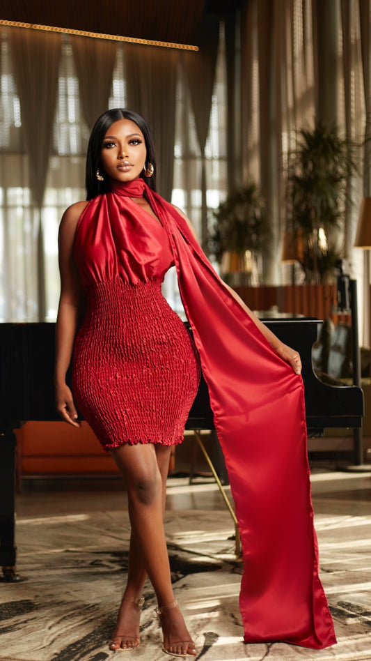 Empress Silk Scarf Halter Dress